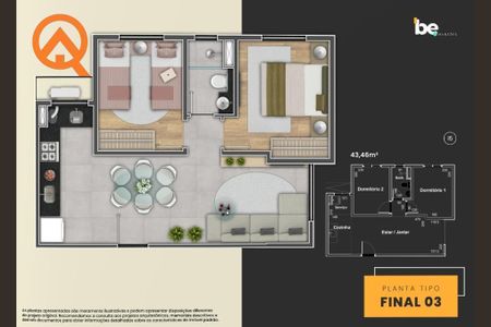 5_photo/94c8c42b33.16787a6ea0be7e8a-ATLAS-3648362a-ad19-4a30-a8b3-9e952efb4208.jpg de apartamento à venda com 2 quartos, 43m² em Parque das Flores, Campinas