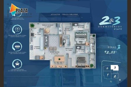 46_photo/94ce1e7ddb.6b89e59a27437a43-ATLAS-8642e664-e7bf-49d6-9db5-9196cacad6e2.jpg de apartamento à venda com 2 quartos, 91m² em Aviação, Praia Grande