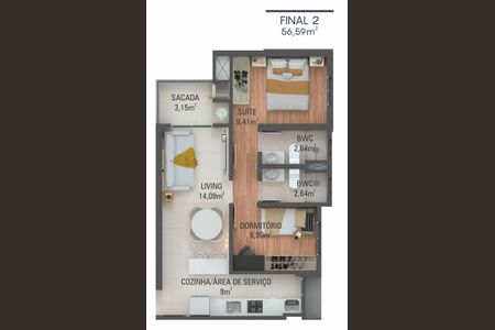 4_photo/94dce189e1.835c236b6a8f76aa-ATLAS-21c8e639-974b-47f6-9bcd-0d6fe81a95e9.jpg de apartamento à venda com 2 quartos, 55m² em Mossunguê, Curitiba