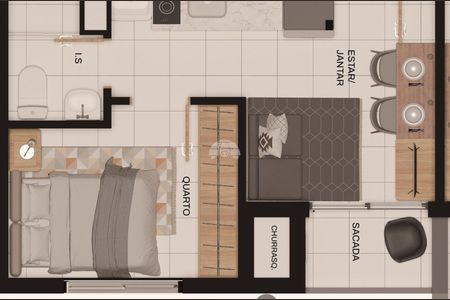 41_photo/94dce35331.f7e81ba1849dc159-ATLAS-ce304c17-ee26-4f7a-bc39-431b8b44c232.jpg de apartamento à venda com 1 quarto, 23m² em Capão Raso, Curitiba