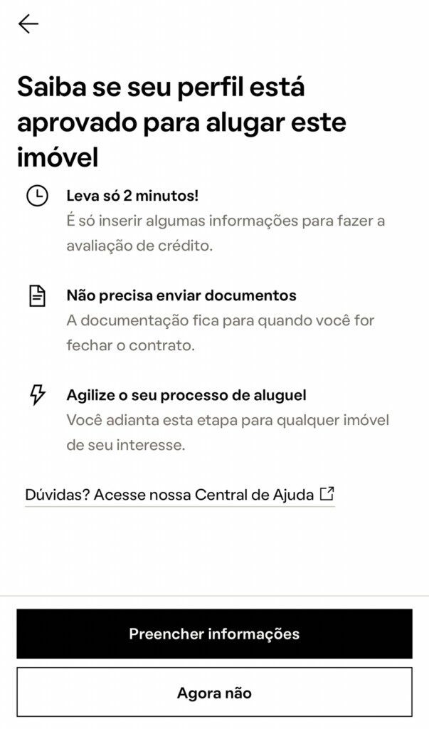 Foto que ilustra matéria sobre como usar app QuintoAndar mostra uma tela do aplicativo