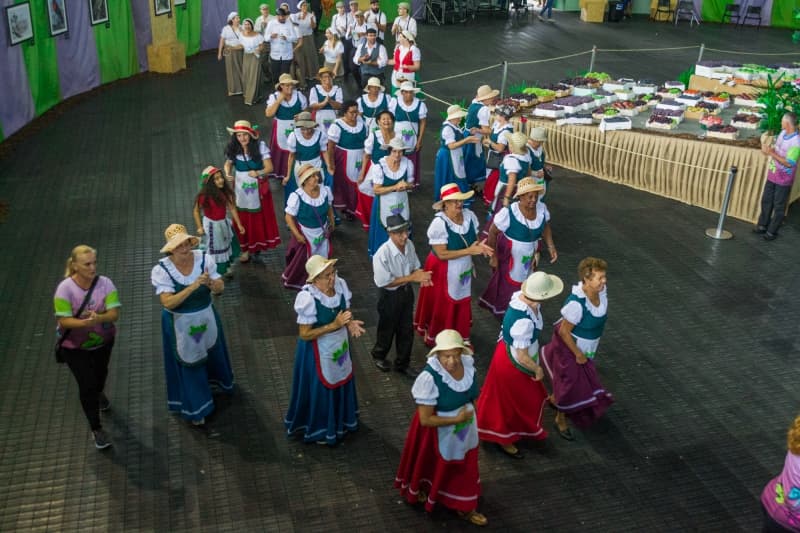 Apresentação cênica na Festa da Uva de Vinhedo.