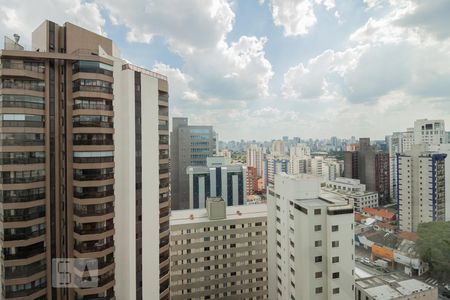 Vista da varanda de apartamento à venda com 1 quarto, 40m² em Indianópolis, São Paulo