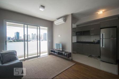 Sala de apartamento à venda com 1 quarto, 58m² em Santo Amaro, São Paulo