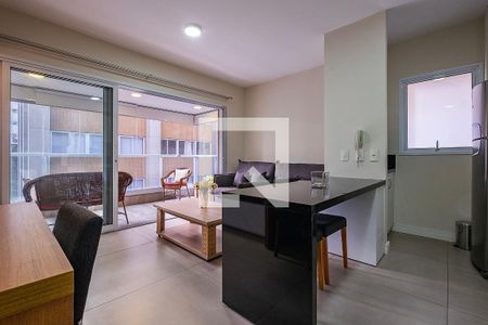 Sala/Cozinha de apartamento para alugar com 1 quarto, 60m² em Consolação, São Paulo