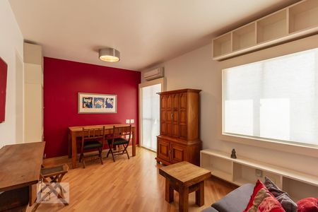 Sala de apartamento para alugar com 1 quarto, 50m² em Indianópolis, São Paulo