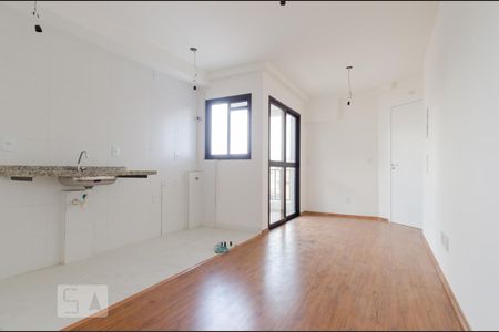 Sala - Cozinha de apartamento para alugar com 1 quarto, 41m² em Vila Valparaíso, Santo André