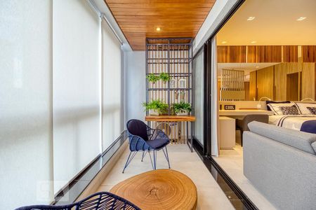 Varanda de kitnet/studio à venda com 1 quarto, 61m² em Vila Olímpia, São Paulo