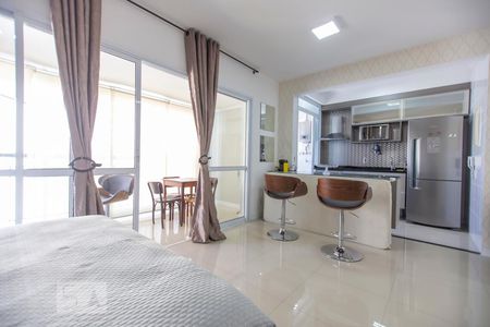 Suite / Cozinha de apartamento para alugar com 1 quarto, 48m² em Centro, Jundiaí