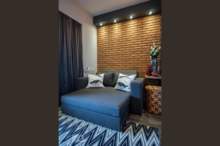 Sala de estar detalhe de apartamento à venda com 1 quarto, 64m² em Pinheiros, São Paulo