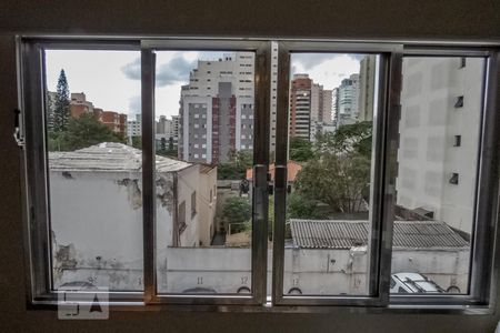 Vista sala de apartamento à venda com 1 quarto, 48m² em Indianópolis, São Paulo