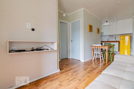 sala e cozinha de apartamento para alugar com 1 quarto, 46m² em Vila Buarque, São Paulo