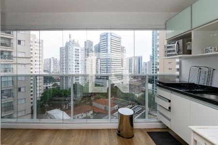 Varanda/ Cozinha de apartamento para alugar com 1 quarto, 48m² em Vila Gertrudes, São Paulo