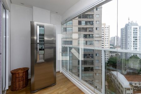 Varanda/ Cozinha de apartamento para alugar com 1 quarto, 48m² em Vila Gertrudes, São Paulo