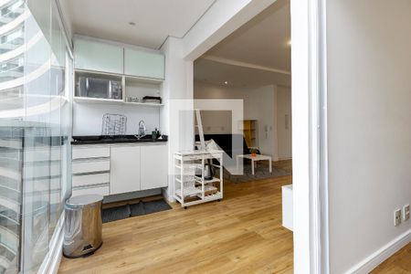 Varanda/ Cozinha de apartamento para alugar com 1 quarto, 48m² em Vila Gertrudes, São Paulo