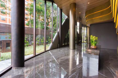 Studio para alugar com 50m², 1 quarto e 2 vagas Studio para alugar com 50m², 1 quarto e 2 vagasHall social