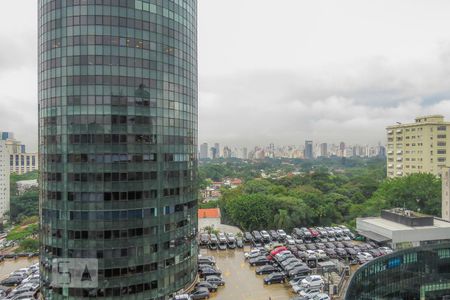 Vista varanda sala de kitnet/studio à venda com 1 quarto, 40m² em Itaim Bibi, São Paulo