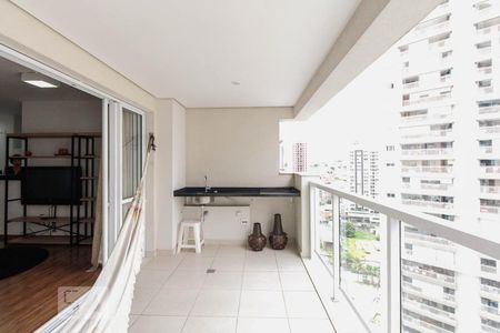 Sacada gourmet  de apartamento à venda com 1 quarto, 54m² em Jardim Anália Franco, São Paulo