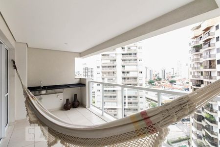 Sacada gourmet  de apartamento à venda com 1 quarto, 54m² em Jardim Anália Franco, São Paulo