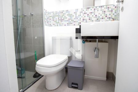 Banheiro -detalhe louça sanitária  de apartamento à venda com 1 quarto, 53m² em Vila Olímpia, São Paulo