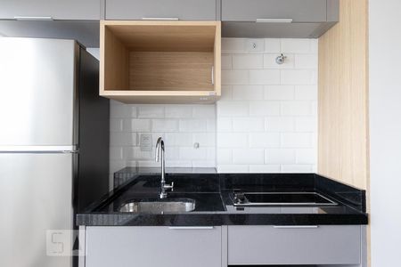 Cozinha - detalhe de armários de kitnet/studio para alugar com 1 quarto, 35m² em Pinheiros, São Paulo