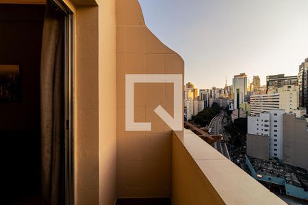 Sacada da Sala de apartamento à venda com 1 quarto, 50m² em Bela Vista, São Paulo