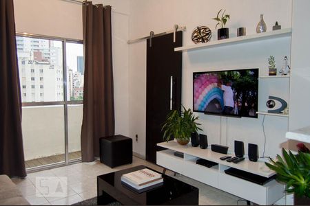 Detalhe Sala de apartamento à venda com 1 quarto, 64m² em Bela Vista, São Paulo