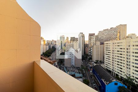 Sacada da Sala de apartamento à venda com 1 quarto, 50m² em Bela Vista, São Paulo