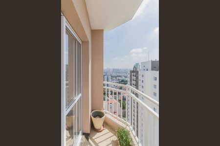 Varanda da Sala de apartamento à venda com 2 quartos, 63m² em Vila Valparaíso, Santo André