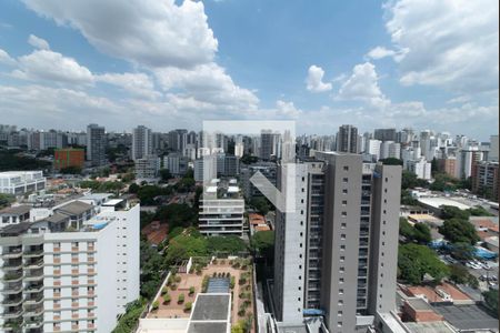 Varanda - Vista de apartamento à venda com 1 quarto, 33m² em Brooklin Paulista, São Paulo