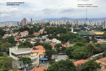 Vista da sala de apartamento à venda com 1 quarto, 57m² em Higienópolis, São Paulo