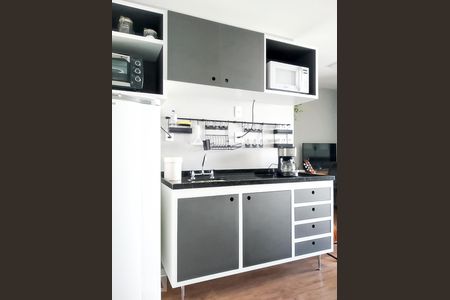 Cozinha de kitnet/studio para alugar com 1 quarto, 26m² em Campos Elíseos, São Paulo