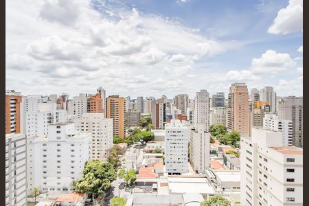 Vista Sala  de apartamento para alugar com 1 quarto, 35m² em Indianópolis, São Paulo