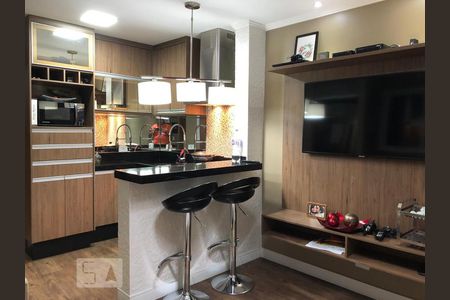 Sala de apartamento à venda com 2 quartos, 90m² em Vila Scarpelli, Santo André