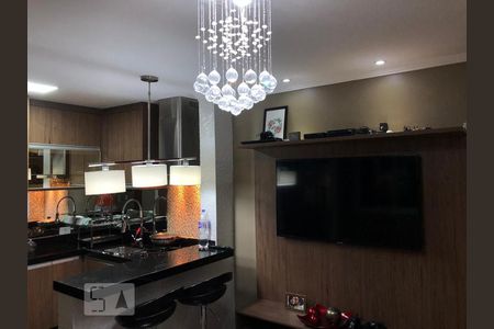 Sala de apartamento à venda com 2 quartos, 90m² em Vila Scarpelli, Santo André