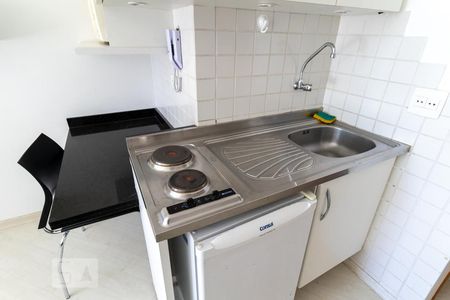 Cozinha - detalhe de kitnet/studio à venda com 1 quarto, 27m² em Pinheiros, São Paulo