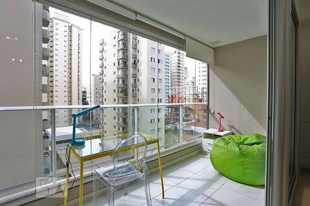 Varanda de kitnet/studio à venda com 1 quarto, 34m² em Brooklin Paulista, São Paulo