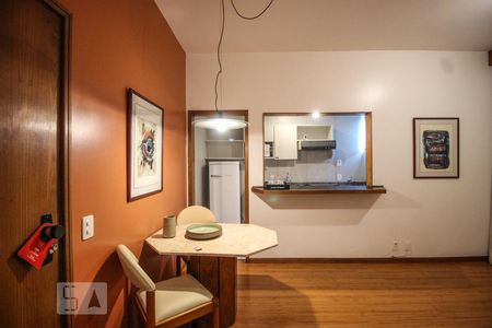 Sala e cozinha de apartamento para alugar com 1 quarto, 49m² em Funcionários, Belo Horizonte