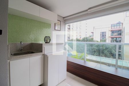 Varanda de kitnet/studio para alugar com 1 quarto, 42m² em Brooklin, São Paulo