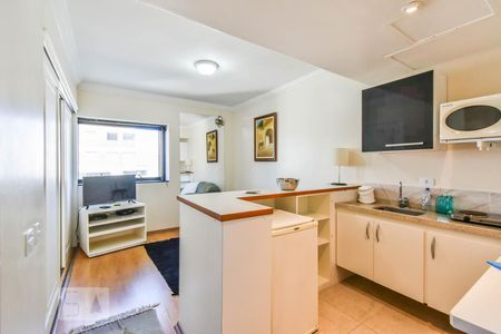 Sala e Cozinha de apartamento à venda com 1 quarto, 35m² em Jardim Paulista, São Paulo