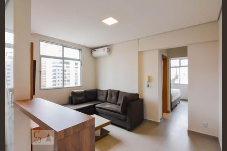 Sala  de apartamento para alugar com 1 quarto, 54m² em Lourdes, Belo Horizonte