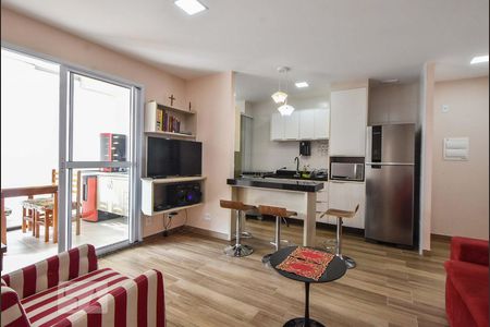 Sala de Estar de apartamento à venda com 2 quartos, 61m² em Campininha, São Paulo