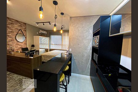 Cozinha de kitnet/studio para alugar com 1 quarto, 24m² em Rio Branco, Novo Hamburgo