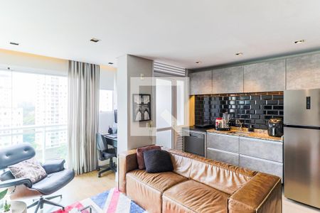 Sala de apartamento para alugar com 1 quarto, 45m² em Santo Amaro, São Paulo