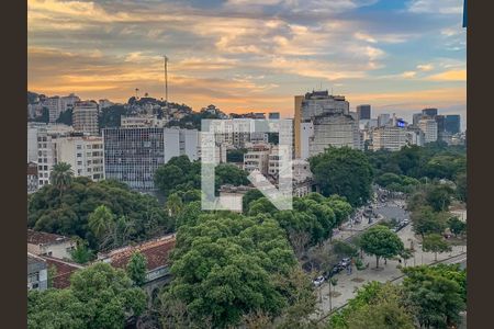 Studio vista da janela de kitnet/studio para alugar com 1 quarto, 35m² em Glória, Rio de Janeiro