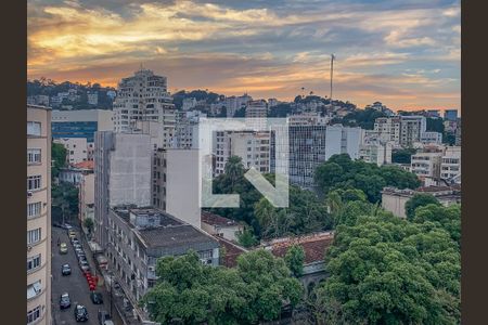 Studio vista da janela de kitnet/studio para alugar com 1 quarto, 35m² em Glória, Rio de Janeiro