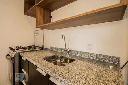 Detalhe Sala/Cozinha de apartamento para alugar com 1 quarto, 25m² em Bela Vista, São Paulo