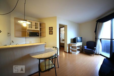 Cozinha - Sala de apartamento para alugar com 1 quarto, 38m² em Brooklin Paulista, São Paulo