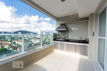 Varanda com churrasqueira de apartamento para alugar com 2 quartos, 88m² em Campo Grande, Santos