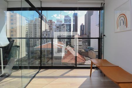 Varanda da Sala de apartamento para alugar com 2 quartos, 59m² em Pinheiros, São Paulo